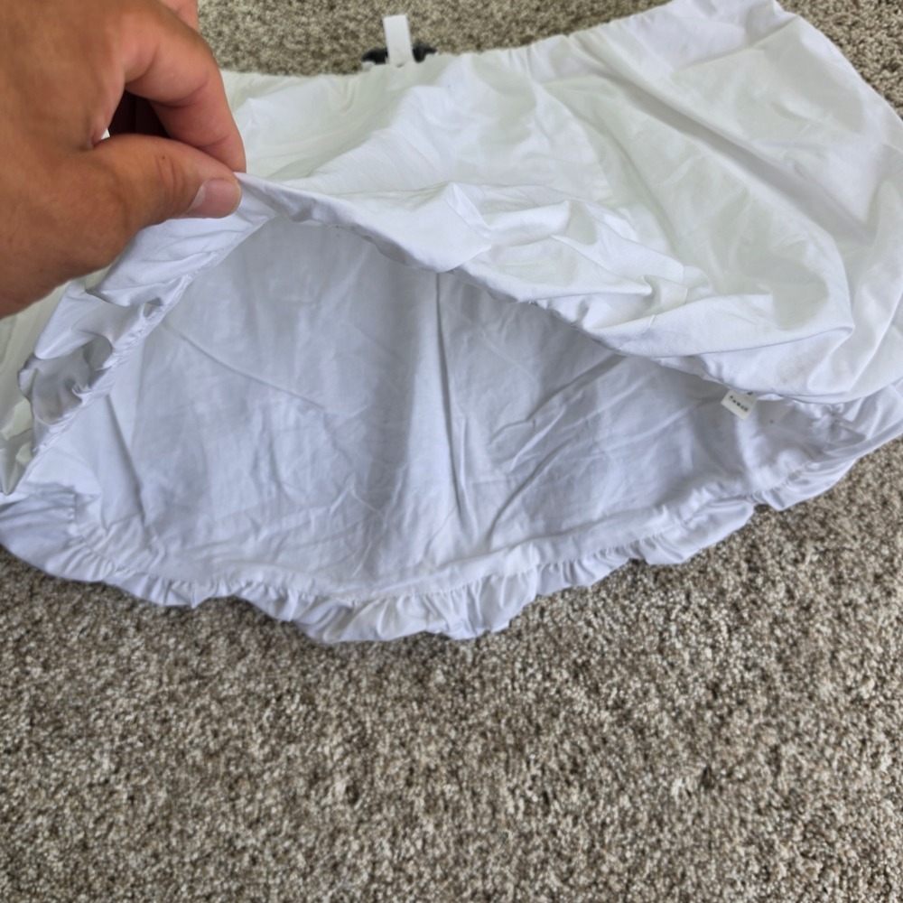 Khy Poplin Bubble Mini Skirt Womens Small White Puffed Voluminous Kylie Jenner - Picture 3 of 10